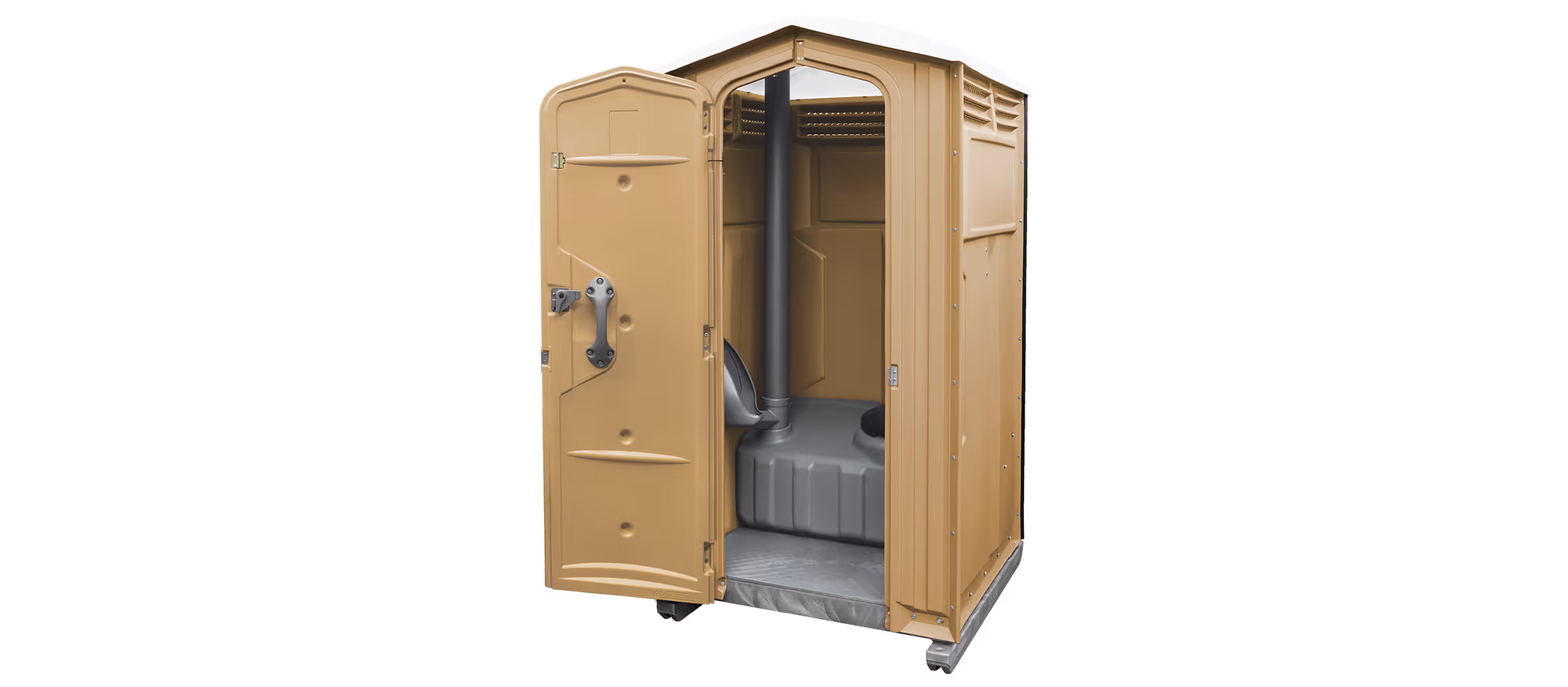 Satellite Industries Tufway portable restroom in sand finish.